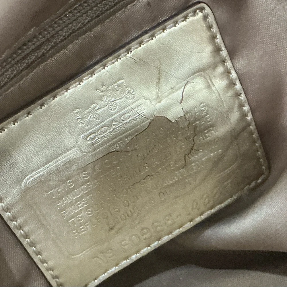 Coach Beige and Dark Brown Satchel